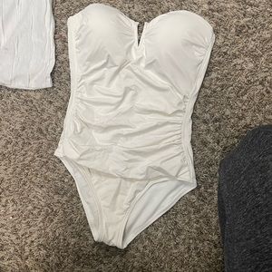 Tommy Bahama White Strapless One Piece Swimsuit